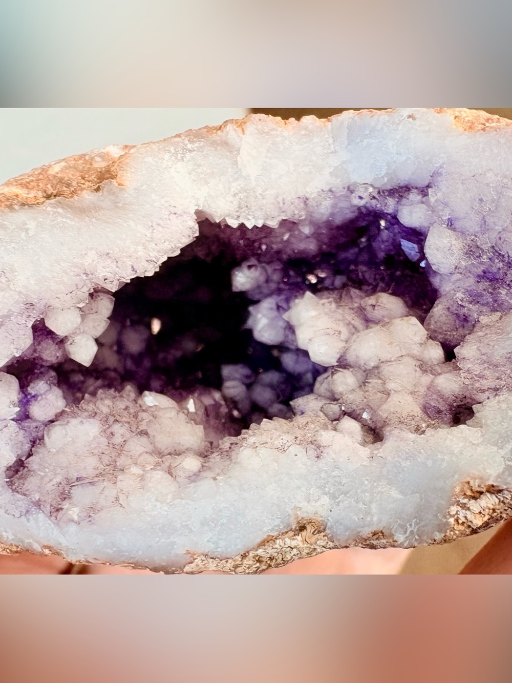 Gorgeous amethyst and Quartz 4” geode